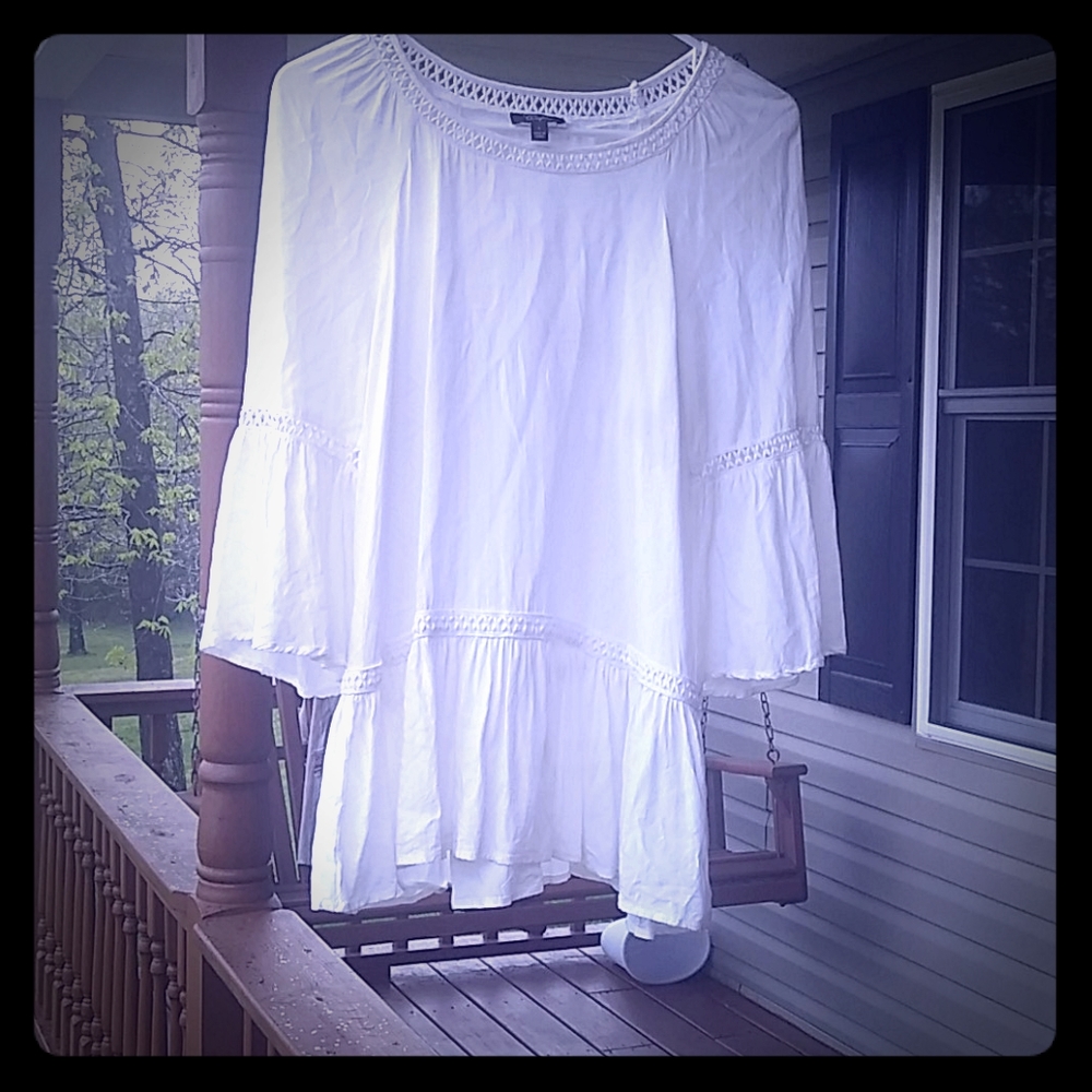 Womens bohemian white top size small